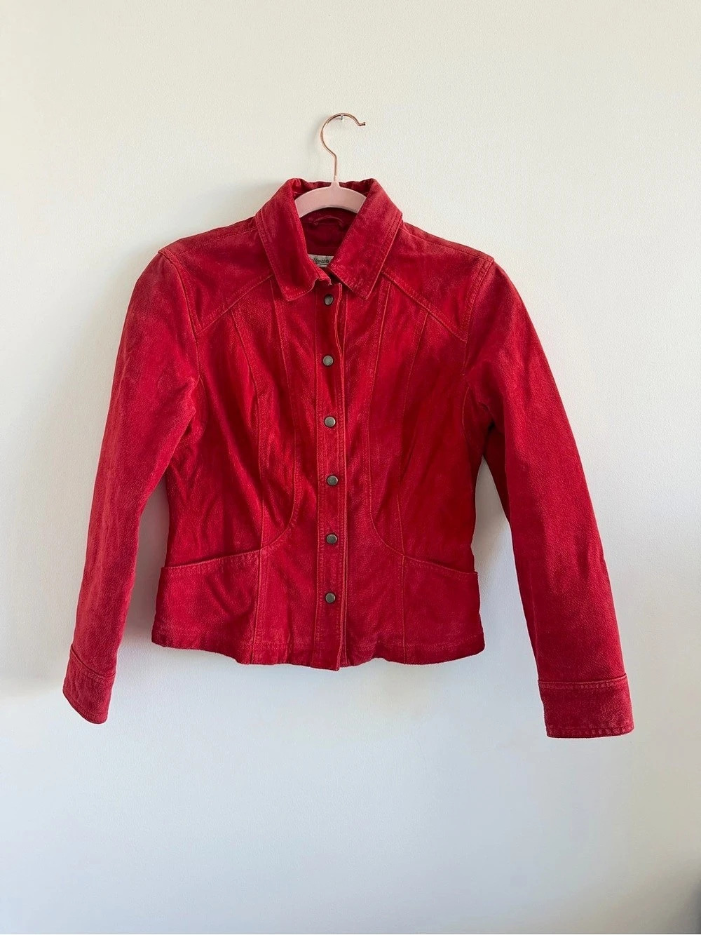 Coldwater Creek Red Leather Jacket Size XS